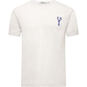 Hommard T-Shirt Wit met kleine Blauwe Paisley Lobster Small