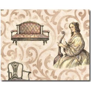 Beelden behang engelse chesterfield muziek 7653-14