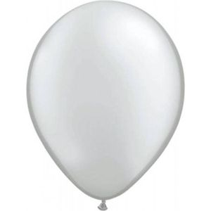 100 st Grote zilveren metallic ballonnen online kopen.
