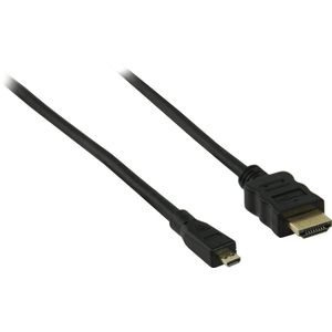 Micro HDMI - HDMI kabel - versie 1.4 (4K 30Hz) - verguld / zwart - 3 meter