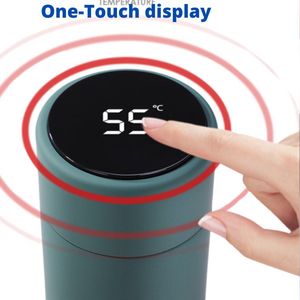 Slimme Thermosfles met LCD temperatuur Display - Curver Isolatiefles 0,5 Liter - Dubbelwandige Thermosfles - Thermosbeker - Isoleerfles - Travel Mug - bidon drinkfles - Koffiebeker - Drinkflessen - RVS - Smart Thermos - Metaal- Kerstcadeau