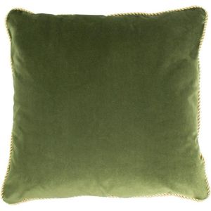Sierkussen - Fluweel Appel - Groen En Goud - 45 Cm X 45 Cm