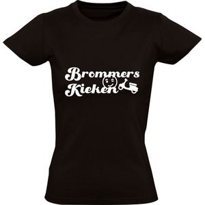 Brommers kieken Dames T-shirt | Twente | Platteland | Achterhoek | Zoenen | Zwart