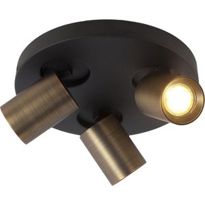 Zwart bronzen spot Oliver | 3 lichts | zwart | metaal | Ø 25 cm | eetkamer / woonkamer / slaapkamer lamp | modern / stoer design