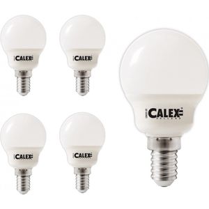 Calex Warmwit LED-kogellamp 240V 3W E14 P45, 250 lumen 2700K 25.000 uur - 5 Stuks