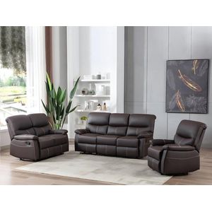 Vente-unique Tweezits relaxbank in bruin kunstleer CANBY