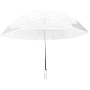 Grote Doorzichtige Golfparaplu - Stevig en Automatische Opening - Diameter= 124cm - Voor mannen en vrouwen - Voor 2 personen - witte rand - bruidsparaplu's transparent umbrella