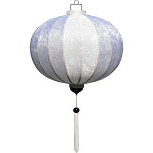Witte zijden Chinese lampion lamp rond - G-WH-45-S