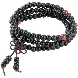 Fako Bijoux® - Buddha Armband - Sandelhout - 6mm - Zwart