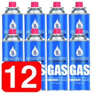Gasfles butaan gasbus met inhoud van 227gram - 12 stuks in de verpakking