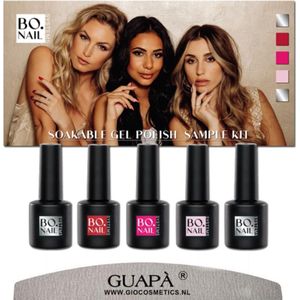 GUAPÀ® Gellak Starterspakket | Gelnagels | Gellak Set | Pink Gellaç | Gel Nagellak | Soakable Gel Polish | 5 x 7 ml Pink Gellak