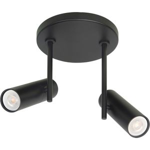 Moderne Trend spot | 2 lichts | zwart | metaal | GU10 | Ø 15 cm | zwenk- en kantelbaar | hal / slaapkamer | modern design | ronde spot