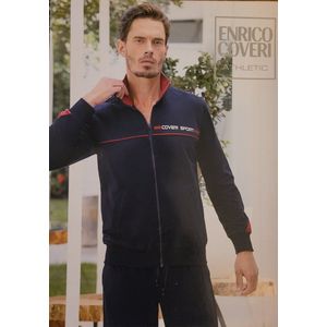 Enrico Coveri Trainingspak rood kleur voor heren met vest en sport broek, Blauw kleur maat M