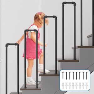 U-vormige trapleuning - Binnen en buiten gebruik - Zwart - Metalen - 100 cm