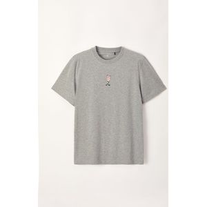 Woody T-shirt unisex - grijs melé - 222-2-SLM-S/143 - maat L