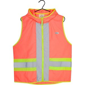 Gofluo - Fluohesje Kind Joy - Veiligheidshesje - Hoodie - Met rits - Fiets accessoires - Twinning - 10-12Y - Coral