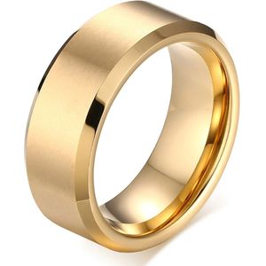 Wolfraam Ring Heren Goud kleurig - Tungsten Ring - Zeer Zwaar - Ringen - Cadeau voor Man - Mannen Cadeautjes Accesoires
