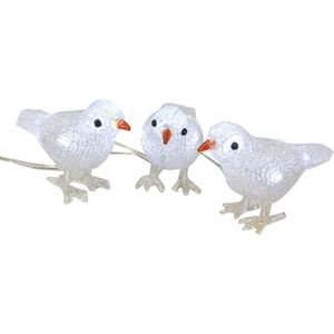 LED figuren vogeltjes set van 6x voor binnen/buiten 15 cm - Warm wit - Kerstverlichting