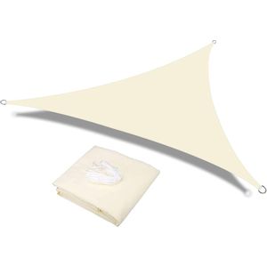 Driehoekig Zonnedoek, Waterdicht, UV-bescherming, Inclusief Montage Touwen, 2x2x2 m, Crème Wit