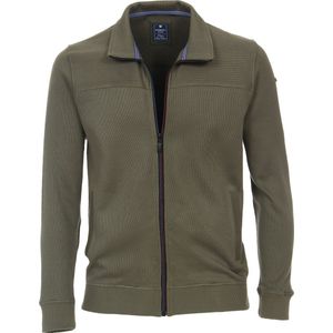 Redmond heren sweatvest katoen - opstaande kraag - groen (middeldik) - Maat: XL