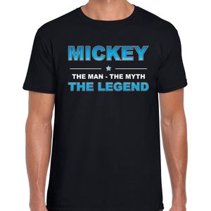 Naam cadeau Mickey - The man, The myth the legend t-shirt  zwart voor heren - Cadeau shirt voor o.a verjaardag/ vaderdag/ pensioen/ geslaagd/ bedankt XXL