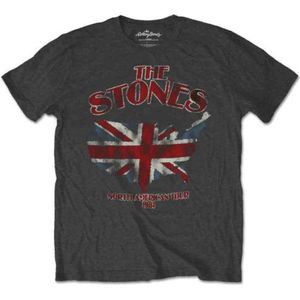 The Rolling Stones - Union Jack US Map Heren T-shirt - 2XL - Grijs