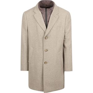 Suitable Coat Wol Twill Sand - Maat 50 - Heren - Mantels
