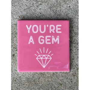 Tegeltje you're a gem| Hippe Spreuktegel | Nieuwe woning cadeau | Housewarming cadeau |Verjaardagscadeau | Birthday |Verjaardag |brievenbuscadeau