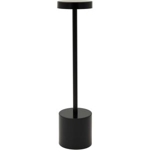 Luxus Tafellamp Touch - Emilie - Zwart - H34 x Ø8 - Tafellamp - Terraslamp - Bureaulamp - LED - Oplaadbaar - Dimbaar - Draadloos - Industrieel en modern - Op batterijen - Nachtlamp voor de slaapkamer - Tafellamp voor binnen en buiten