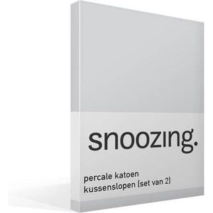 Snoozing - Kussenslopen - Set van 2 - Percale katoen - 60x70 cm - Grijs