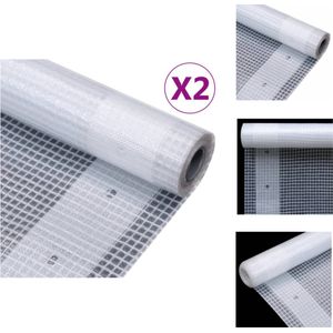 vidaXL Afdekzeil - Afdekzeilen - Zeildoek - Zeildoeken - Dekzeilen 2 st Leno 260 g/m² 4x8 m wit