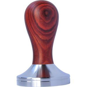 KoffieCanners Tamper Hout RVS 58mm Burgundy No2