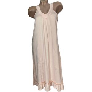 Dames nachthemd mouwloos met v hals Onesize S-L beige