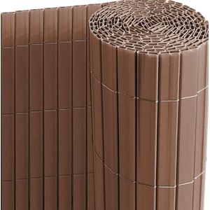 Balkonscherm PVC Tuinscherm Hekwerk voor Buiten Balkonbekleding van PVC Weerbestendig UV-Bescherming Balkon Terras Windscherm voor Balkon Tuin Zonnescherm Balkonscherm PVC Tuinscherm Hekwerk voor Terras met Tie-wraps Bruin 100 x 300cm