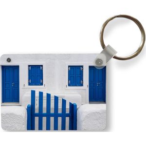 Sleutelhanger - Huis - Architectuur - Blauw - Wit - Uitdeelcadeautjes - Plastic