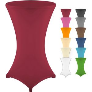 Statafelhoezen, verschillende kleuren, 3 verschillende maten, diameter 60 cm, 70 cm, 80 cm, bordeaux, Ø 80