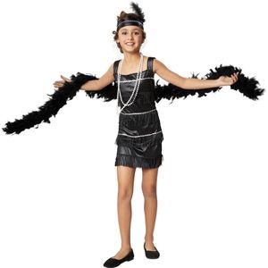 dressforfun - Charlston Queen 116 (5-6y) - verkleedkleding kostuum halloween verkleden feestkleding carnavalskleding carnaval feestkledij partykleding - 301568