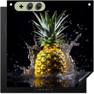 KitchenYeah® Inductie beschermer 58x59 cm - Ananas - Fruit - Water - Kookplaataccessoires - Afdekplaat voor kookplaat & Spatscherm achterwand - Inductiebeschermer - Inductiemat - Inductieplaat mat - Keuken decoratie
