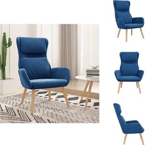 vidaXL Fauteuil Velvet - Blauw 70x77x98 cm - Optimaal zitcomfort - Fauteuil