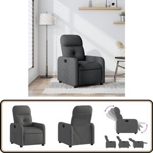 vidaXL Verstelbare Fauteuil Stof Donkergrijs Verstelbare Fauteuil - Fauteuils - Lounge Stoel - Relaxfauteuil - Donkere Grijze Fauteuil