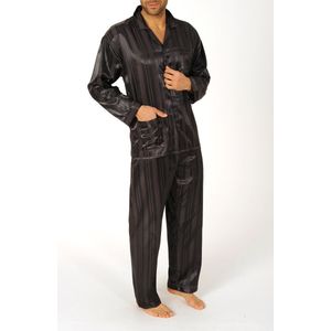 Norman Heren pyjama Satijn - Stripe - 50 - Grijs