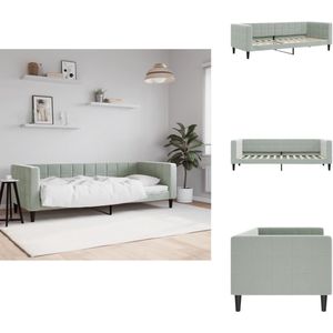 vidaXL Slaapbank - Slaapbanken - Bedbank - Bankbed - Slaapbank 80x200 cm fluweel lichtgrijs