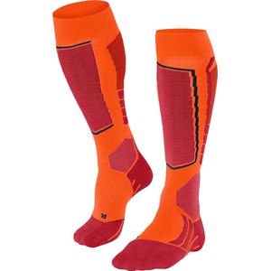 FALKE SK2 Skisokken anti blaren, medium padding merinowol wintersportsokken heren oranje - Maat 46-48