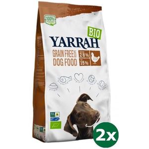 2x10 kg Yarrah dog biologische brokken graanvrij kip/vis hondenvoer NL-BIO-01