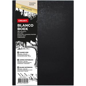 SOHO Schrift met harde kaft – Collegeblok – Houtvrij chamois papier – Harde kaft – Draadgebonden - 196 pagina’s – A5 formaat – Blanco