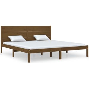 vidaXL-Bedframe-massief-grenenhout-honingbruin-200x200-cm