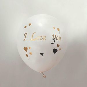 I Love You - Ballon sticker Goud (10 stuks)