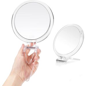 15,2 cm dubbelzijdige vergrotende spiegel, 20 x vergroting, draagbare spiegel met vergroting voor make-up/reizen (transparant)