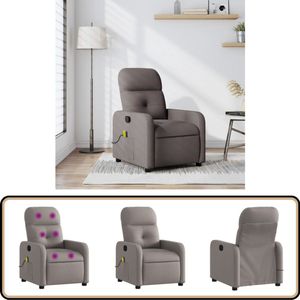 vidaXL Massagestoel - Verstelbaar - Stof - Taupe Massagestoel - Massagestoelen - Zitstoel - Leunstoel