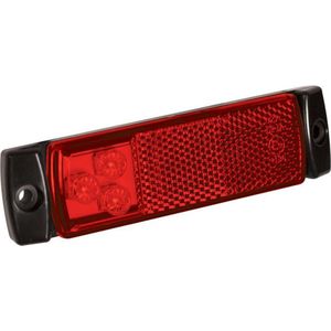 Markeringslamp 12/24V rood 126x30mm LED